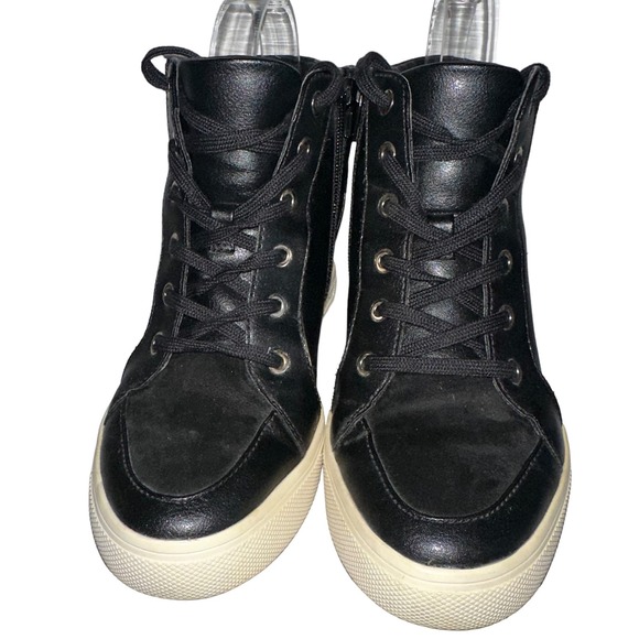 Aldo Black Wedge Sneaker Size 9 - Picture 11 of 12